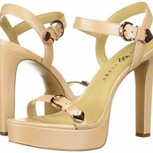 Katy Perry Noelle-Metallic Shine Tan Beige Sandals Shoes 9.5 NIB - Picture 6 of 6